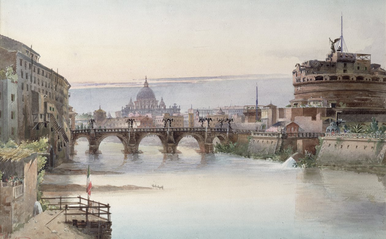 रोम का दृश्य, 1860 (wc) द्वारा आई। मार्टिन