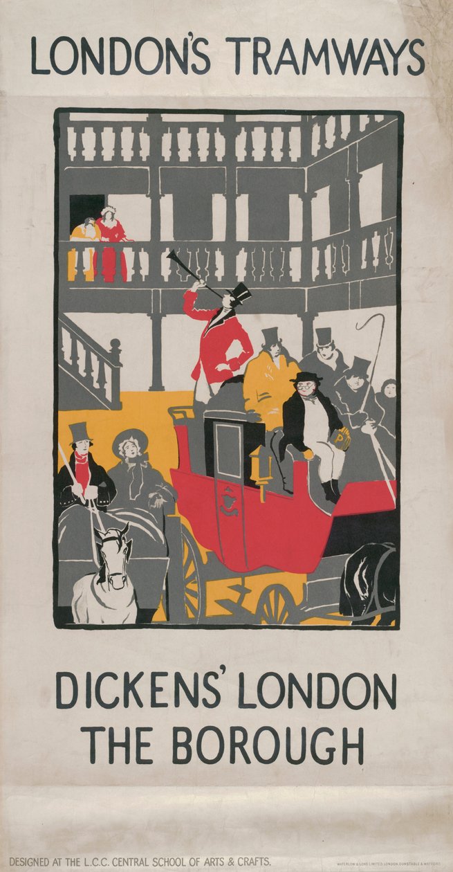 'डिकेंस' लंदन - द बरो', लंदन काउंटी काउंसिल एलसीसी ट्रामवेज पोस्टर, 1923 द्वारा मैं जेफसन