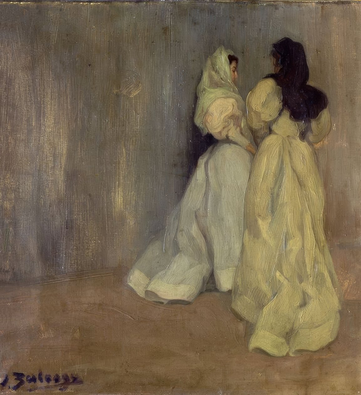 GRAY - DOS MUJERES में अध्ययन - 1896 - OLEO - LIENZO द्वारा इग्नासिओ ज़ुल्ओगा वाई ज़बलेटा