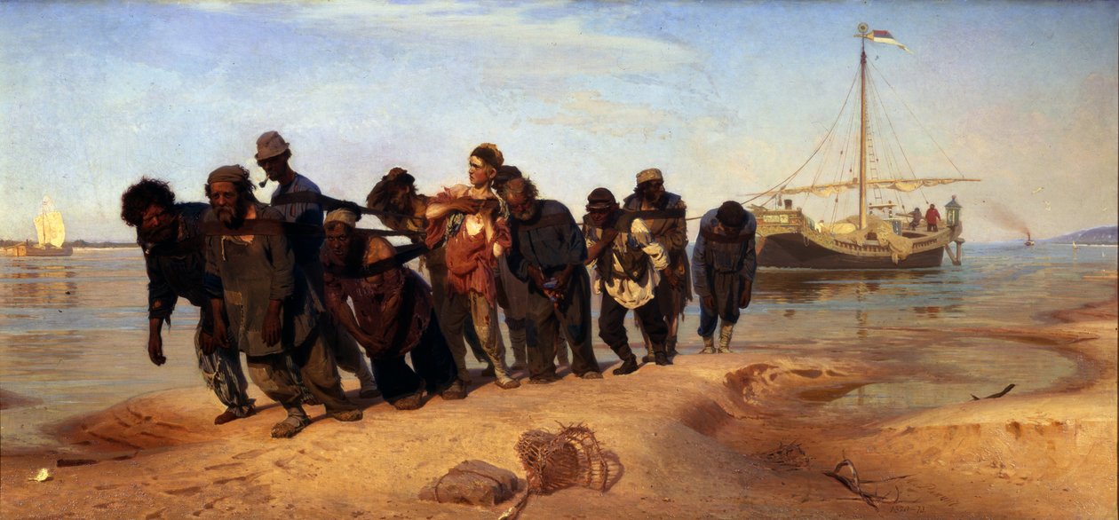 वोल्गा, 1872-1873 पर बजरा हेलर्स द्वारा इल्या एफिमोविच रेपिन