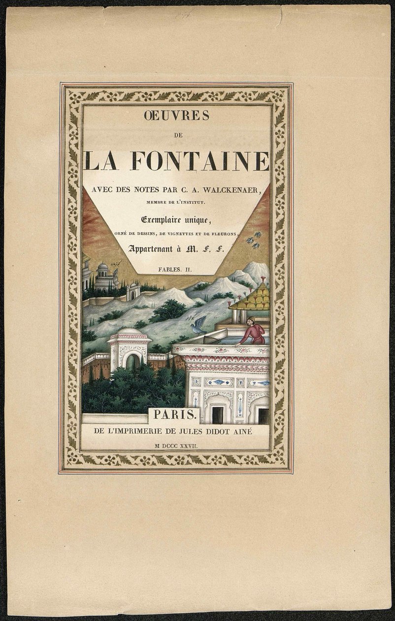 ला फोंटेन की दंतकथाएँ, 1837-1839। द्वारा इमाम बख्श लाहौरी