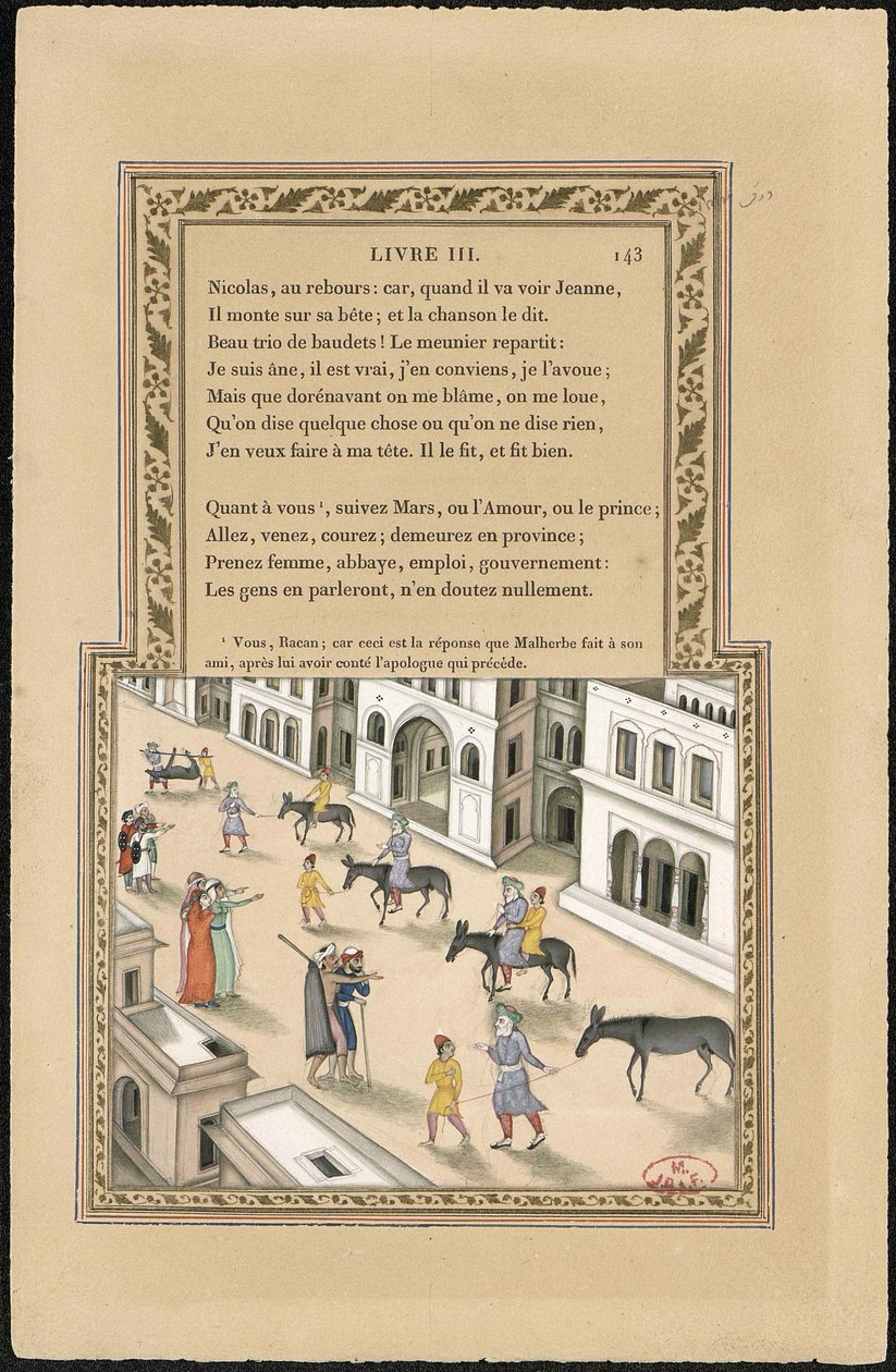 ले म्युनियर बेटा एट ल'एने द मिलर, उनका बेटा और गधा, 1837-1839। द्वारा इमाम बख्श लाहौरी