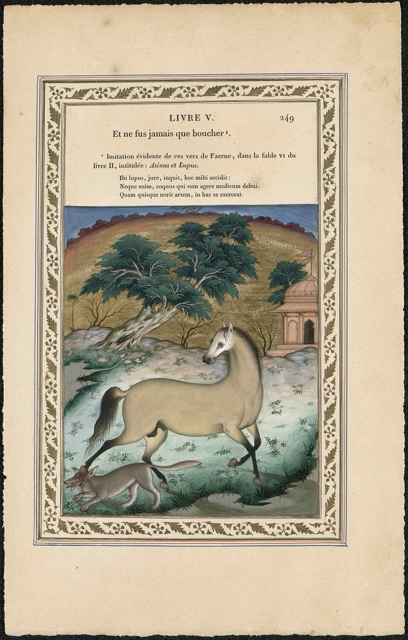 द हॉर्स एंड वुल्फ द हॉर्स एंड वुल्फ, 1837-1839। द्वारा इमाम बख्श लाहौरी