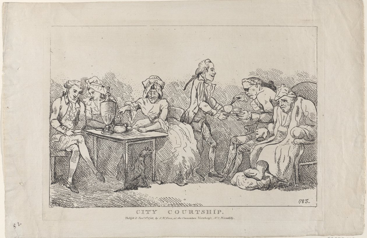 सिटी कोर्टशिप, 1786., 1786। द्वारा थॉमस रोलैंडसन के प्रतिरूपणकर्ता।