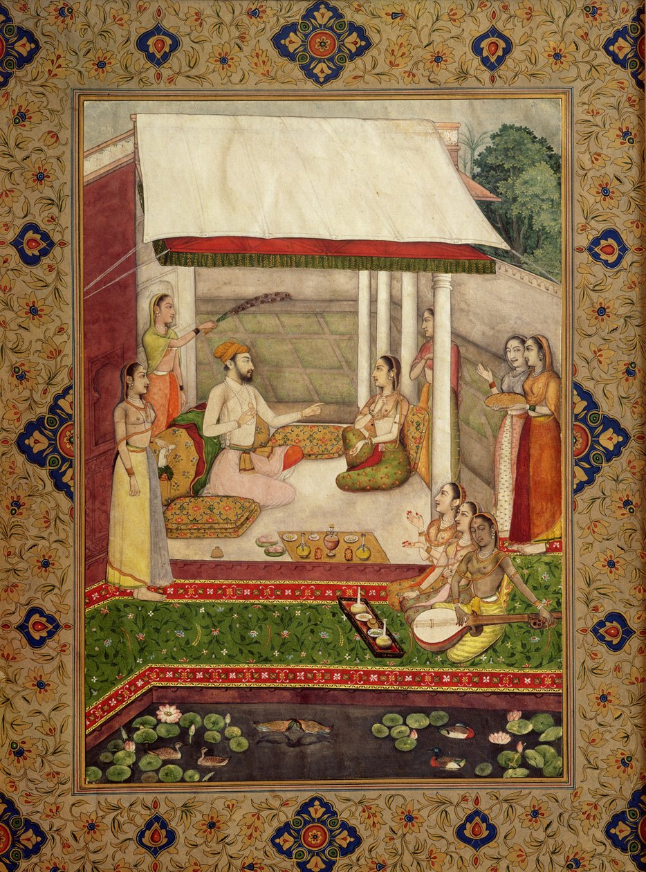 एक राजकुमार और राजकुमारी संगीत सुनते हुए द्वारा इंडियन स्कूल