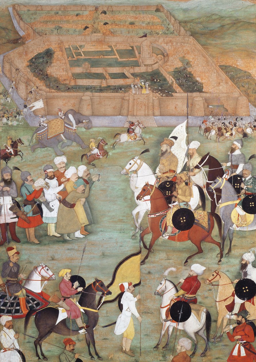 कंधार के आत्मसमर्पण के लिए खान को कहा, c.1640 द्वारा इंडियन स्कूल