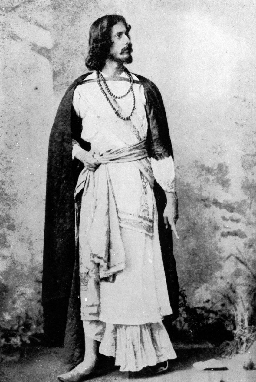 रवींद्रनाथ टैगोर, सी .1880-90 द्वारा भारतीय फोटोग्राफर