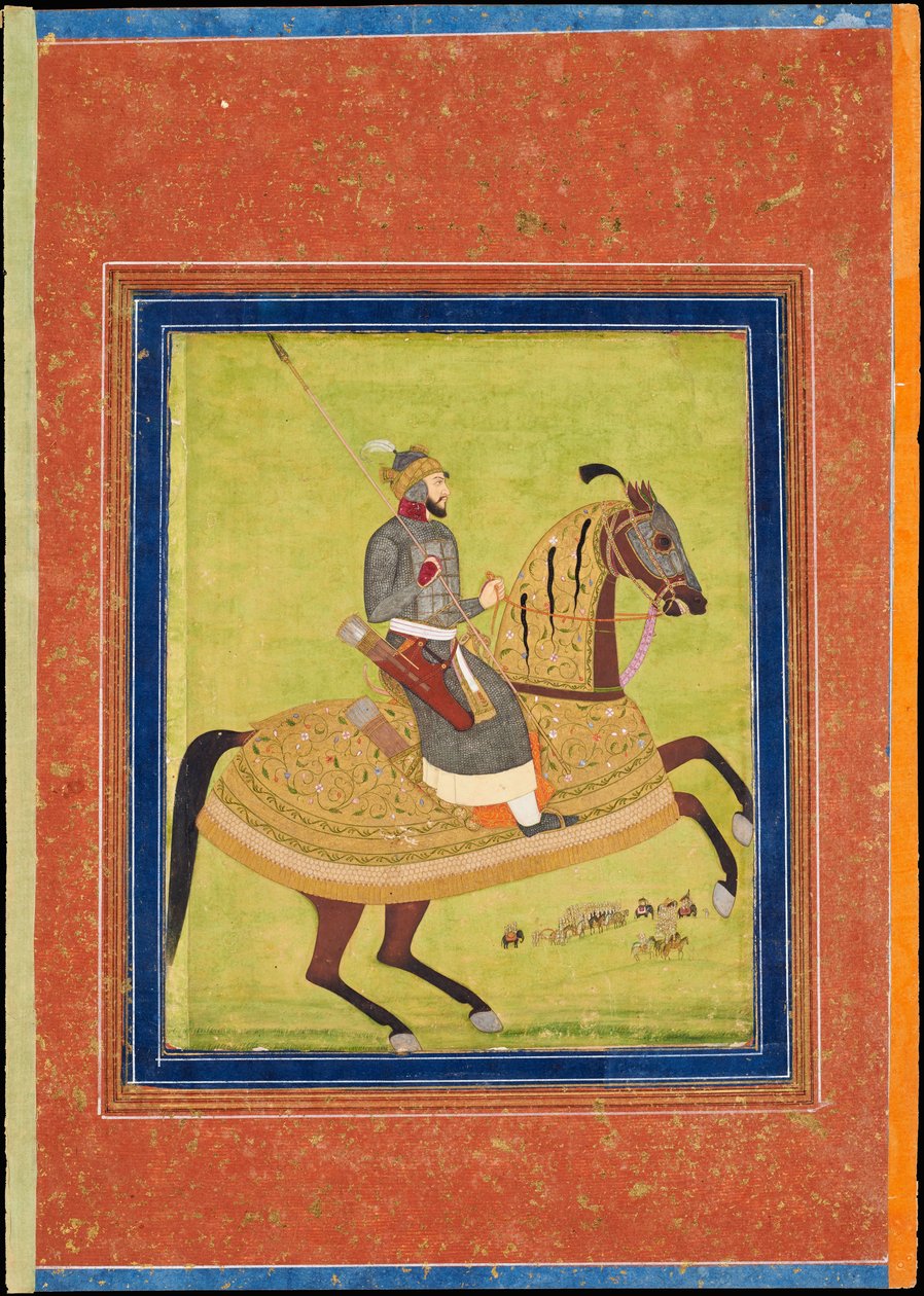 घोड़े पर राजकुमार आजम शाह द्वारा भारतीय कला