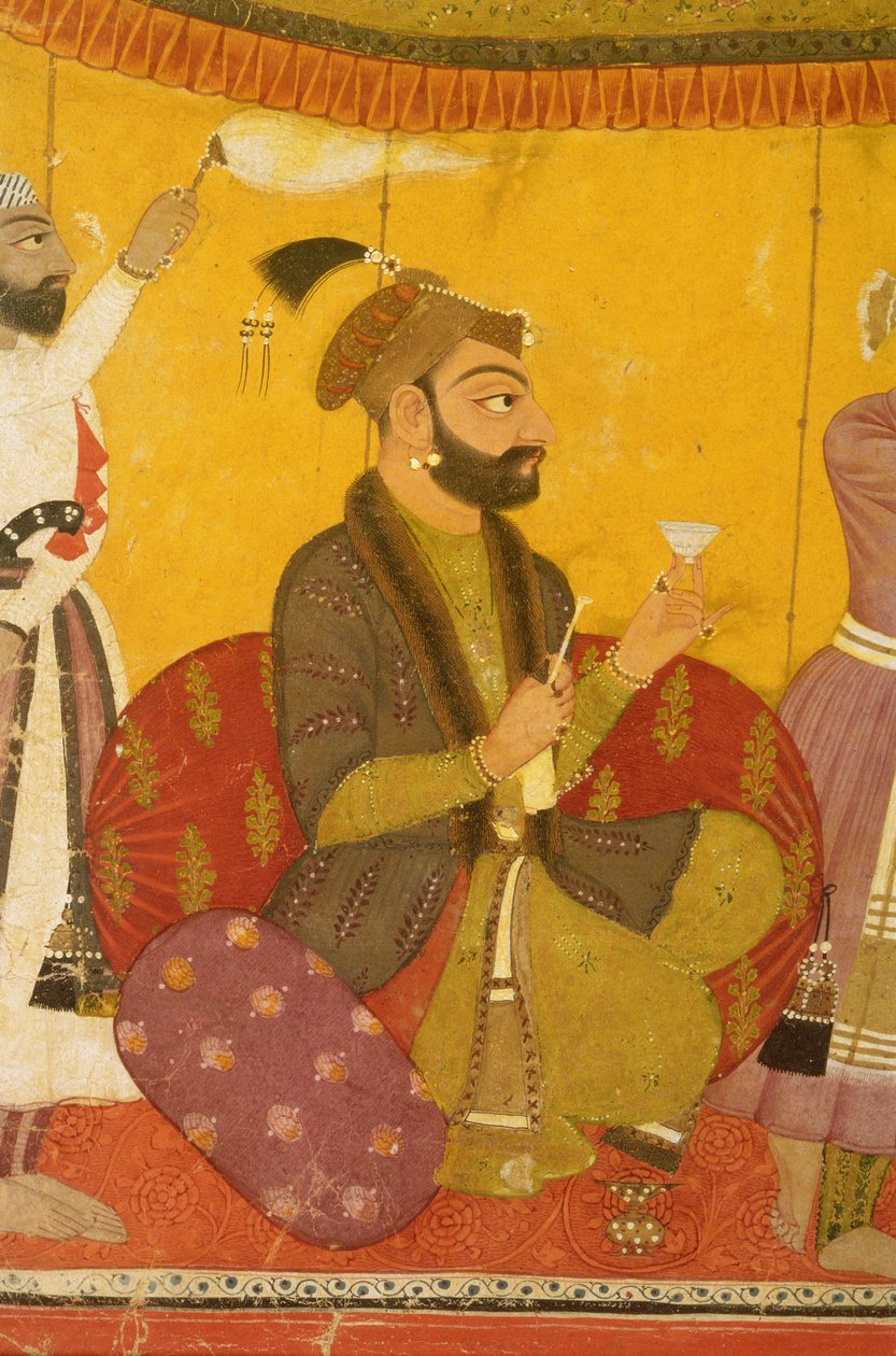 47.110 - 359 गोसाईं नारायण ने सम्राट जहाँगीर, नूरपुर, पहाड़ी स्कूल, 1725 की उपस्थिति में ज़हर खाया द्वारा इंडियन स्कूल
