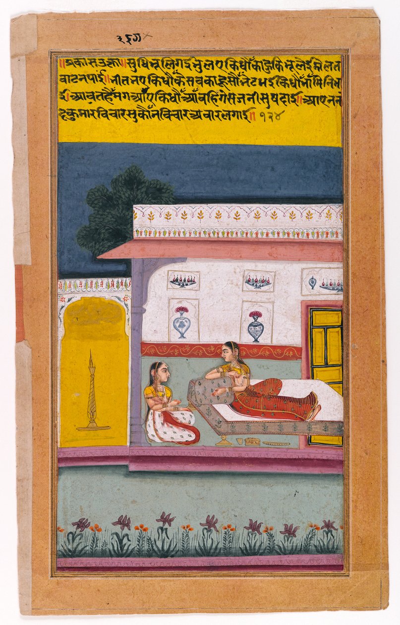 राजस्थान की एक नायिका प्रतीक्षा करती है, बीकानेर, c.1700-25 द्वारा इंडियन स्कूल