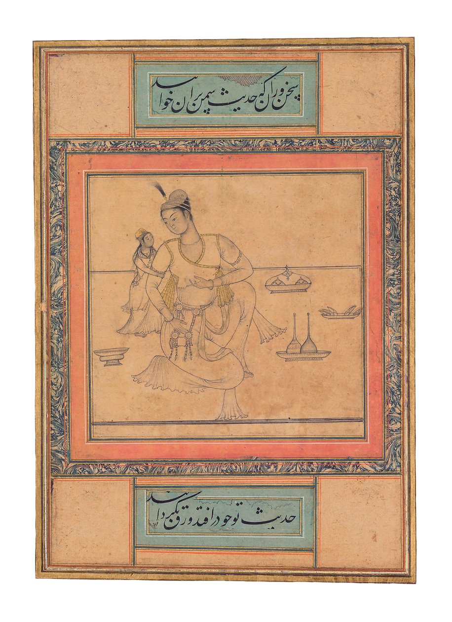 परिवार की स्थापना में एक युवा राजकुमार, c.1600 द्वारा इंडियन स्कूल