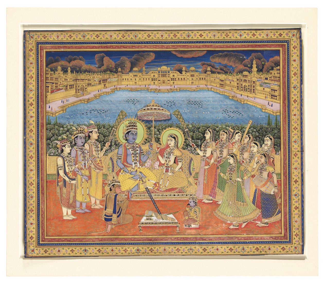 राम और सीता की एक पेंटिंग, भारत, जयपुर, c.1800 द्वारा इंडियन स्कूल