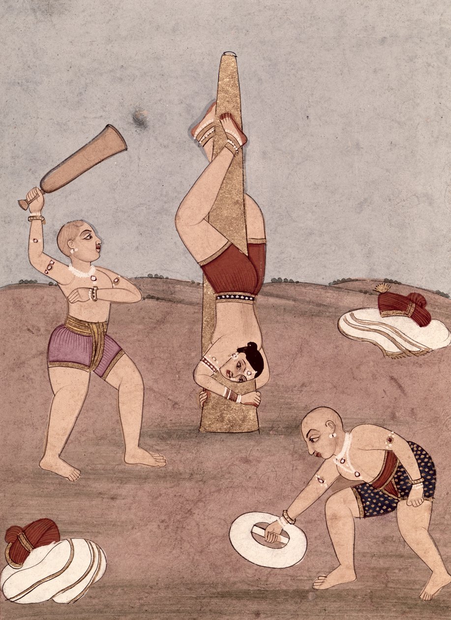 शारीरिक करतब दिखाते हुए कलाबाज द्वारा इंडियन स्कूल