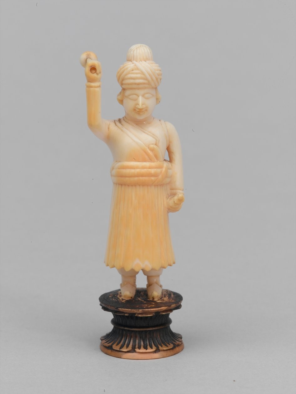 काला मोहरा, शतरंज का टुकड़ा, भारत, 1820 लगभग द्वारा इंडियन स्कूल