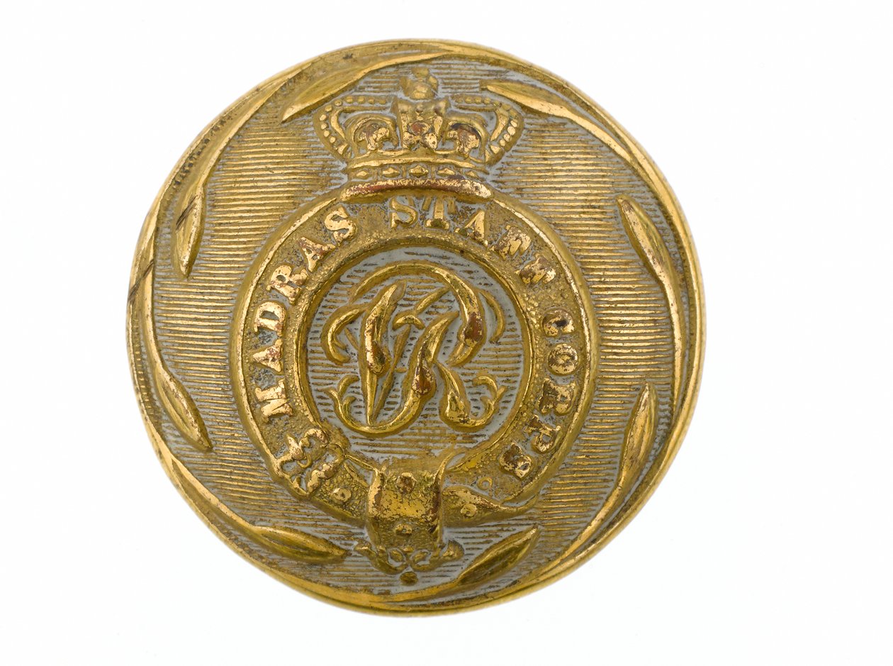 बटन, मद्रास स्टाफ कोर, 1861-1876 द्वारा इंडियन स्कूल