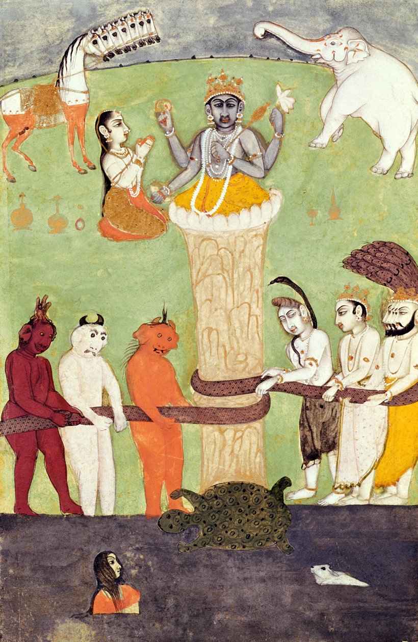 15 वीं -17 वीं सदी में समुद्र के दूध का मंथन द्वारा इंडियन स्कूल