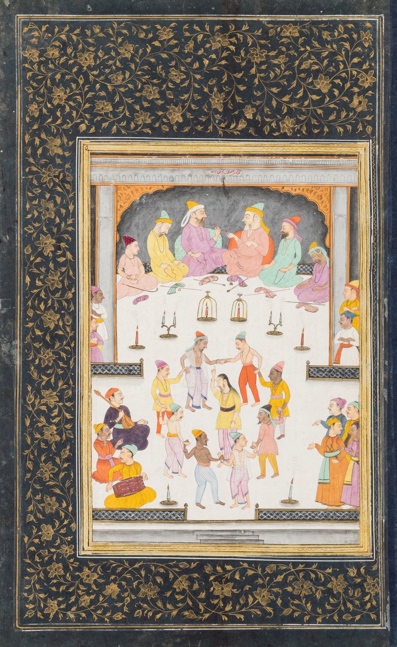 मुस्लिम धर्मगुरुओं के समूह के सामने दरवेश नृत्य करते हैं द्वारा इंडियन स्कूल