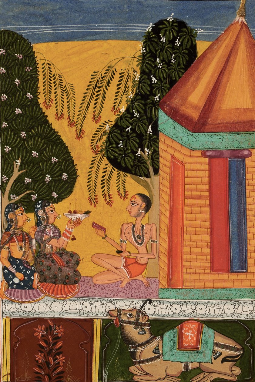 देवगंधरति रागिनी, c.1665 (ऑप। डब्ल्यूसी, अभ्रक और कागज पर सोना) द्वारा इंडियन स्कूल