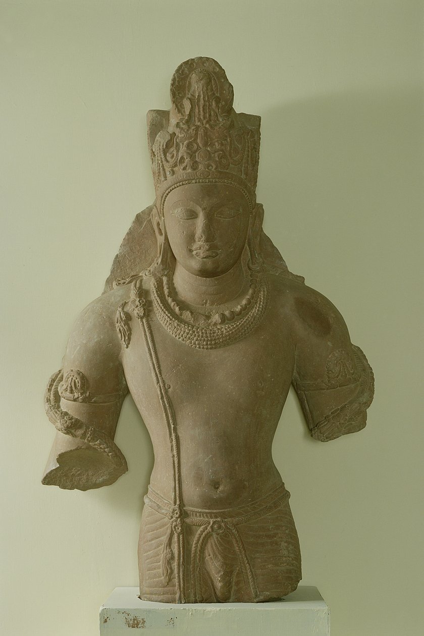 भगवान विष्णु का चित्र, मथुरा (लाल बलुआ पत्थर) द्वारा इंडियन स्कूल