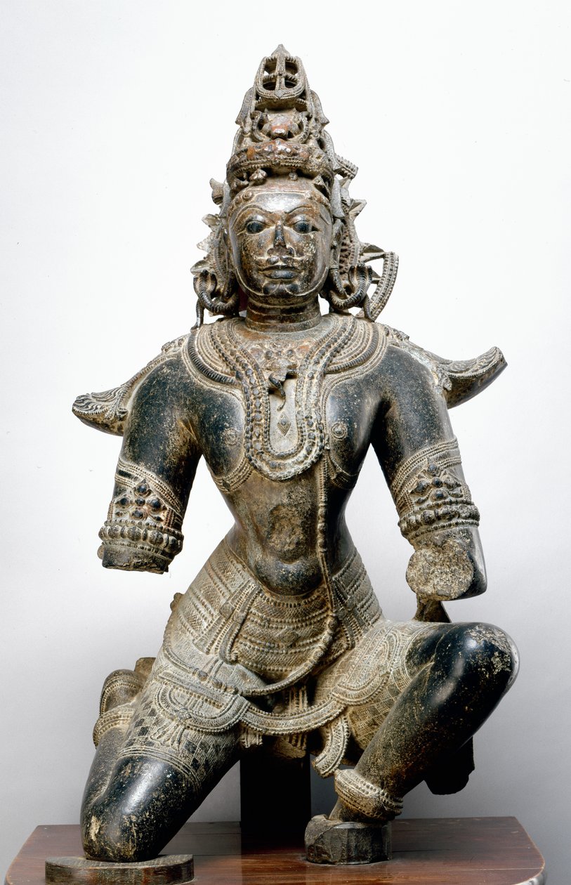गरुड़, मंडला किले, मध्य प्रदेश से, 1200 ईस्वी (काला पत्थर) द्वारा इंडियन स्कूल