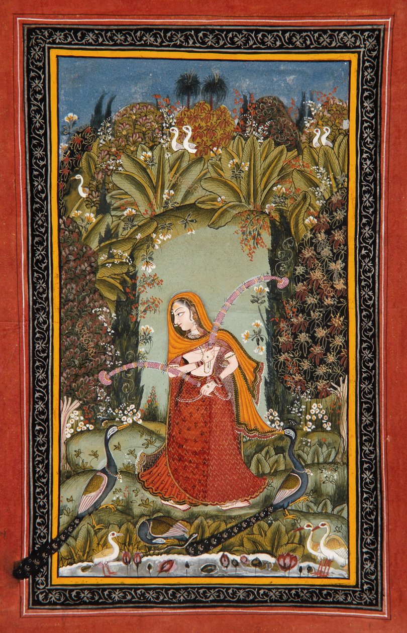 मालकोस की गौरी रागिनी, c.1770 (कागज पर अपारदर्शी शौचालय) द्वारा इंडियन स्कूल