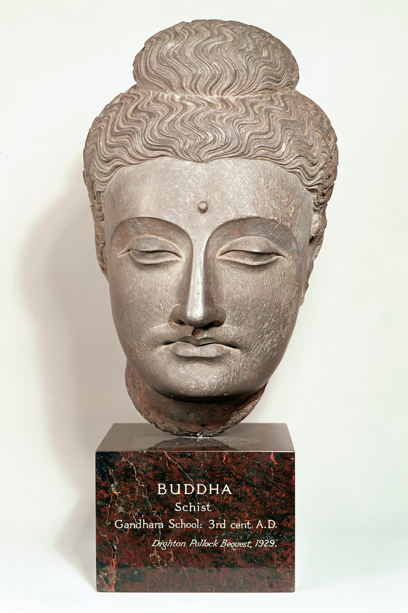 उत्तर-पश्चिम भारत (धूसर विद्वान) गांधार की बुद्ध की एक मूर्ति द्वारा इंडियन स्कूल