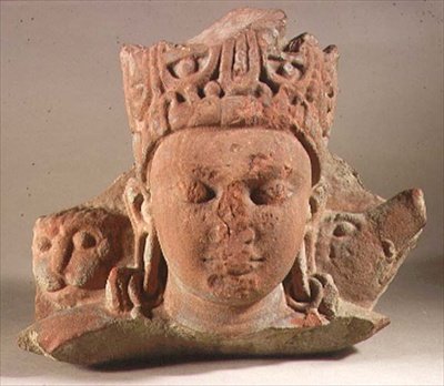 वैकुंठ विष्णु के प्रमुख, मथुरा, उत्तर प्रदेश (लाल बलुआ पत्थर) द्वारा इंडियन स्कूल