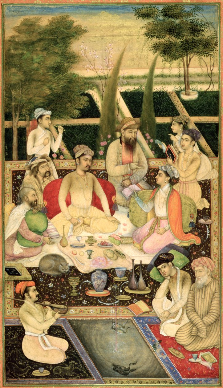 में। 07A.8 एक बगीचे में दो राजकुमारों, c.1615 द्वारा इंडियन स्कूल