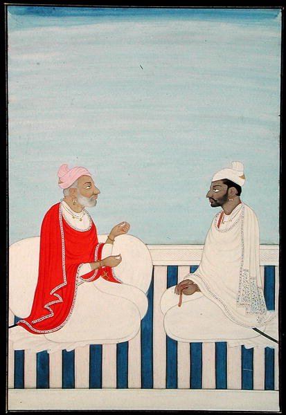 में। 11बी.53 एक राजा दर्शकों को पकड़ता है, c.1800 (वेल्लम) द्वारा इंडियन स्कूल
