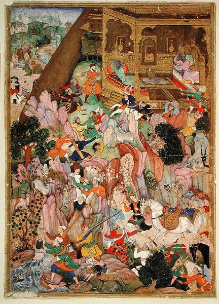 में। 32.2.12 हरिवस्म, भालू का महल, c.1586 (वेल्लम) द्वारा इंडियन स्कूल