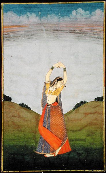 में। 57.13 एक महिला अपने प्रेमी के लिए तरस रही है, c.1780 (वेल्लम) द्वारा इंडियन स्कूल