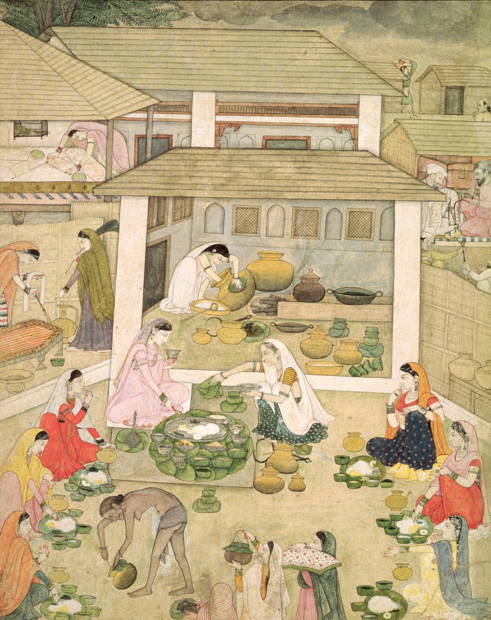 में। 68.4 ए वुमन्स दावत, c.1810 द्वारा इंडियन स्कूल