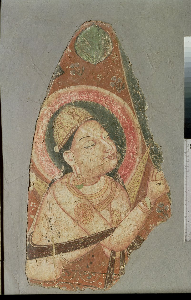इंद्र, बालावस्ते, 7 वीं -8 वीं शताब्दी (दीवार पेंटिंग) द्वारा इंडियन स्कूल