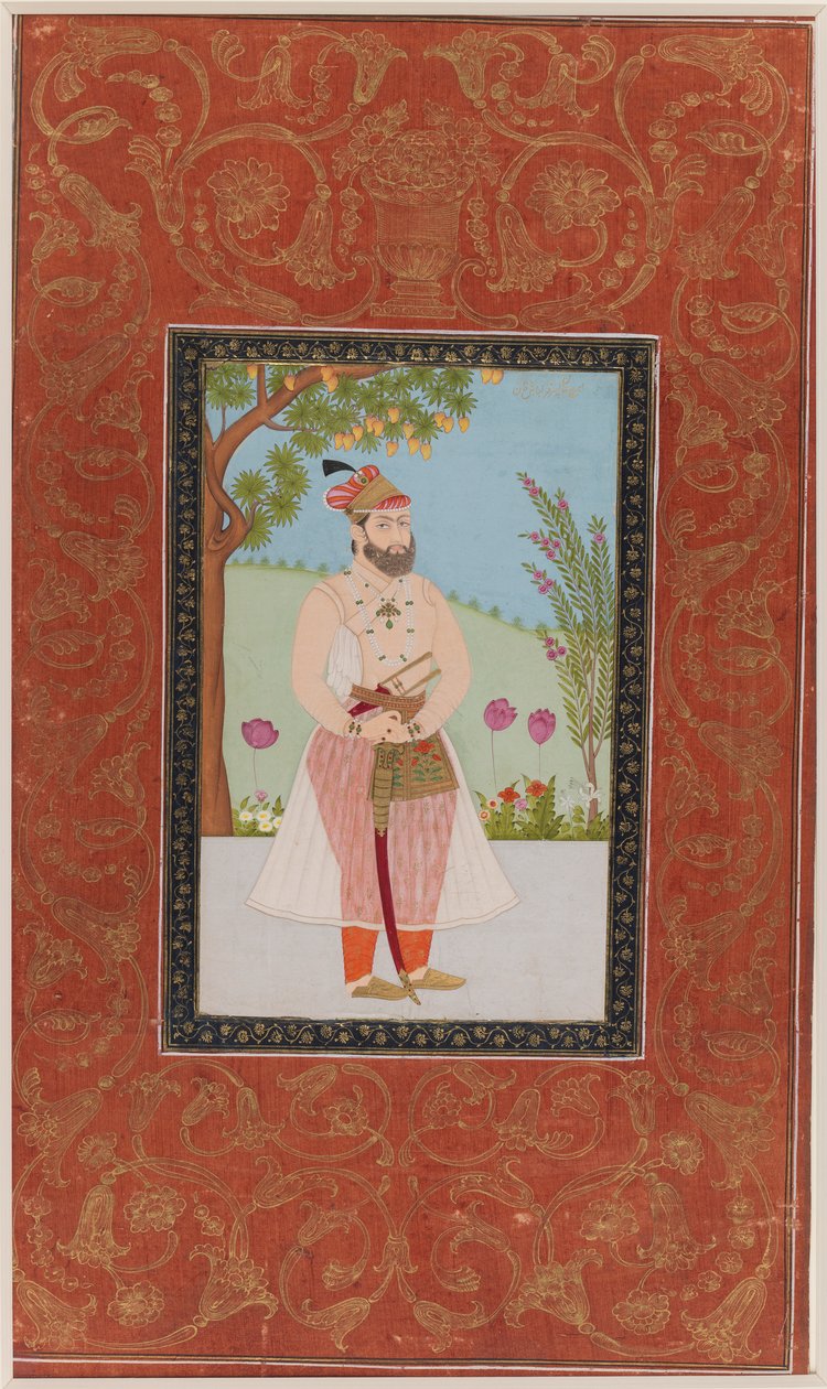इराज खान, 1875-1900 (कागज पर अपारदर्शी wc और सोना) द्वारा इंडियन स्कूल
