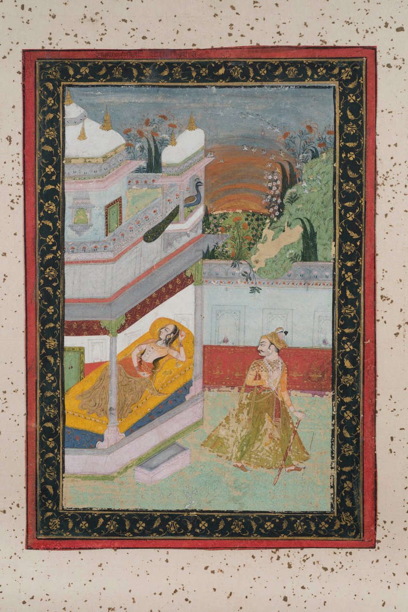 ललित रागिनी, c.1790 (कागज पर गौचे, सोने का अलंकरण) द्वारा इंडियन स्कूल