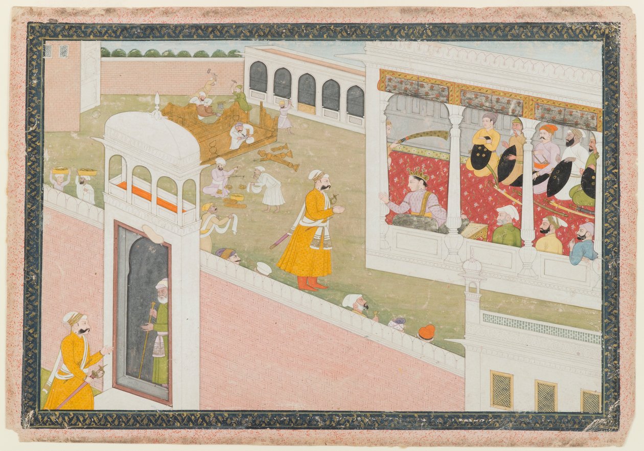 एक बिखरे हुए हमीर हाथ श्रृंखला से पत्ती, 1800-1810 (कागज पर अपारदर्शी wc और सोना) द्वारा इंडियन स्कूल