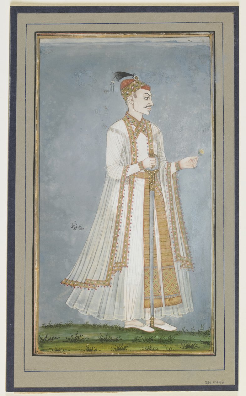 मुहम्मद-कुली कुतबशाह, पेंटिंग के साथ एल्बम फोलियो, सी .900 द्वारा इंडियन स्कूल