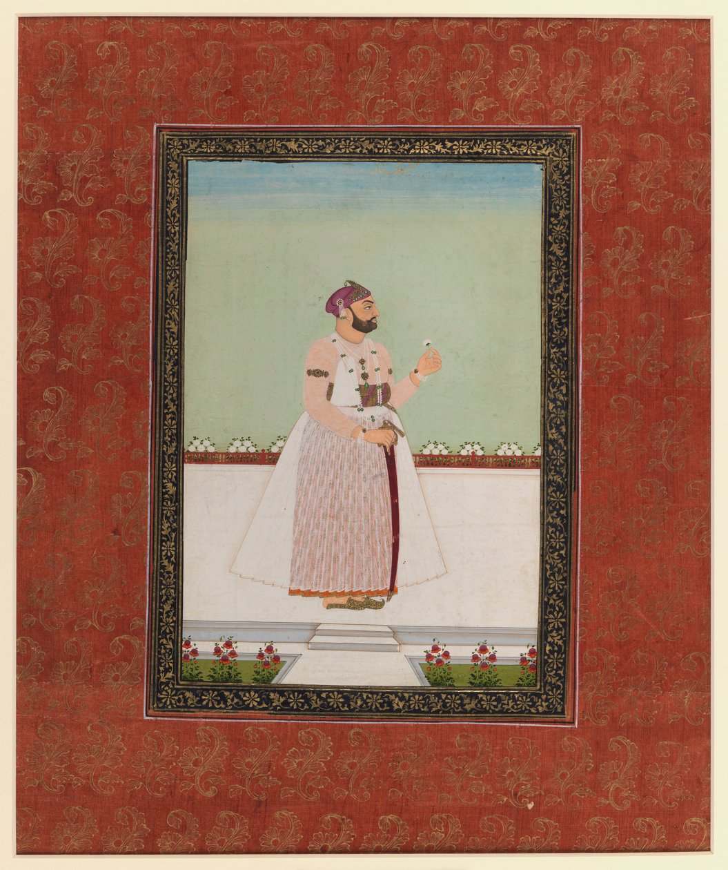 मुनीर अल-मुल्क बहादुर, 1875-1900 (कागज पर अपारदर्शी wc और सोना) द्वारा इंडियन स्कूल