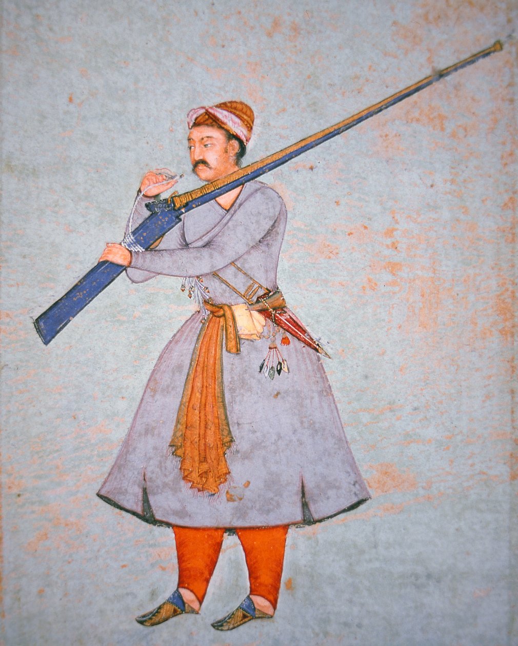मुगल सेना के अधिकारी, c.1585 (कलर लिथो) द्वारा इंडियन स्कूल