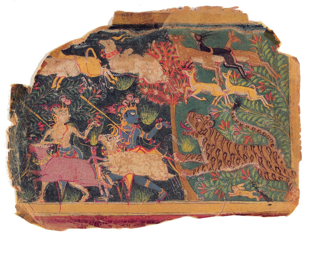 जंगल में पर्चे, 1525-50 (कागज पर अपारदर्शी wc) द्वारा इंडियन स्कूल
