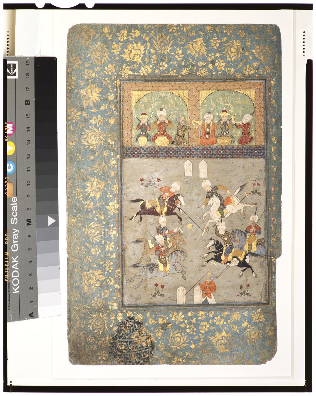 पोलो प्लेयर्स, c.1530 (पेपर पर अपारदर्शी जल रंग और सोना) द्वारा इंडियन स्कूल