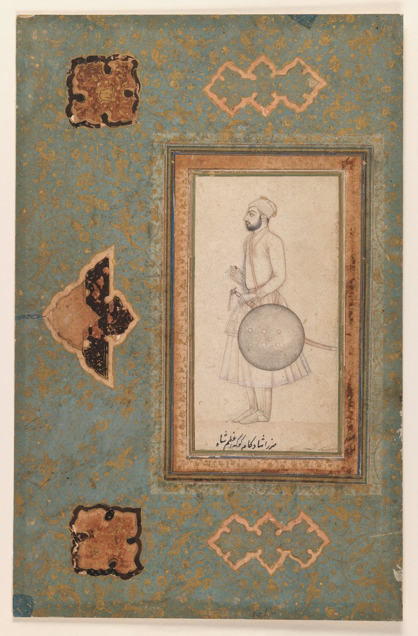 कूका आज़म शाह का चित्र, c.1640 (कागज पर स्याही) द्वारा इंडियन स्कूल