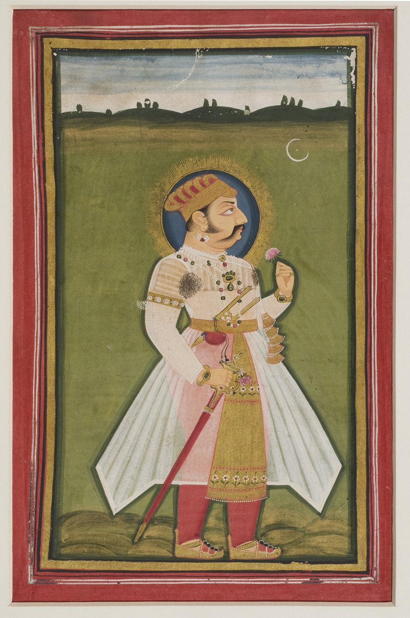 उदयपुर के कुंभ राणा का चित्रण, 1820 (भारतीय कागज पर गौचे) द्वारा इंडियन स्कूल