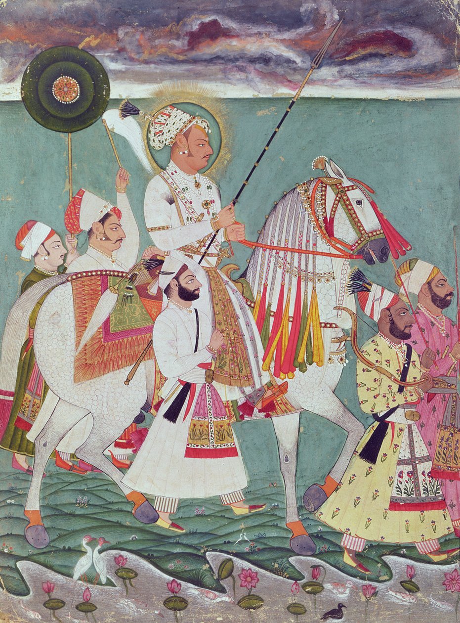 जोधपुर के महाराजा अजीत सिंह का चित्रण (1678-1724) द्वारा इंडियन स्कूल