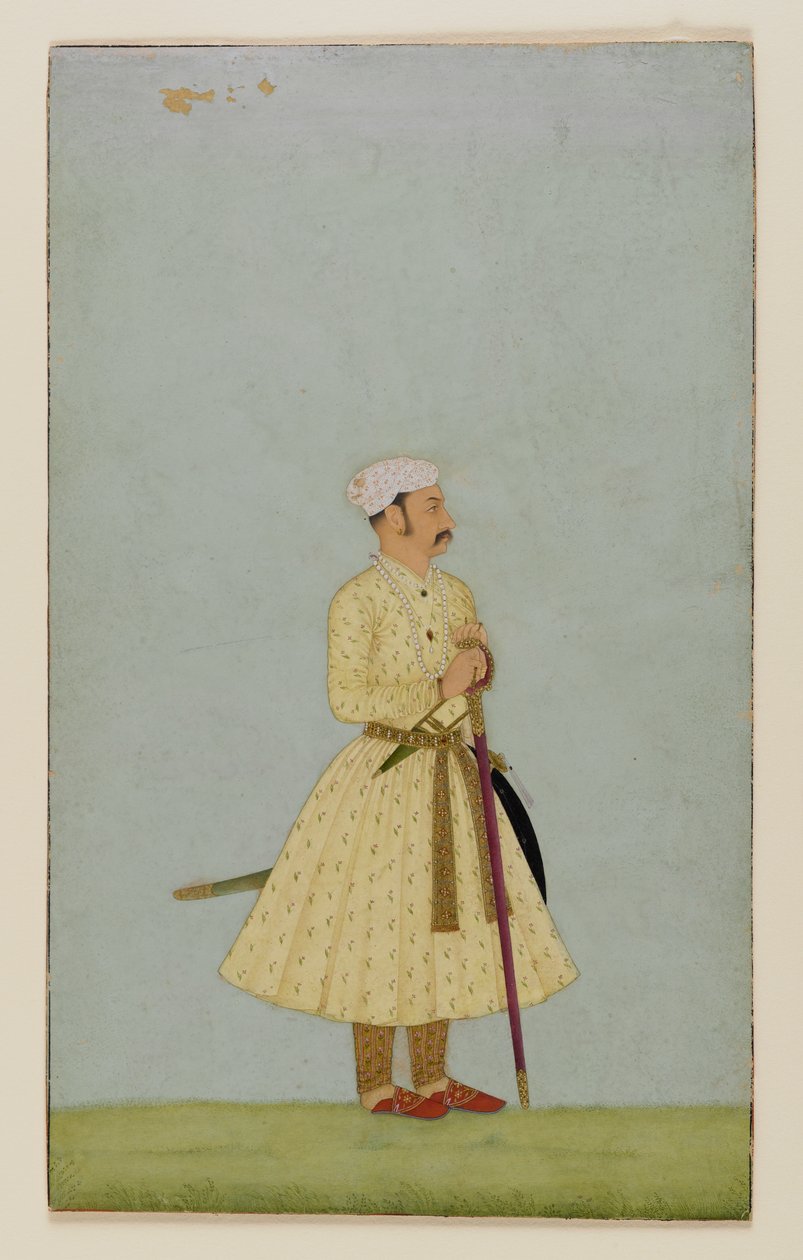 बूंदी के राव चत्तर साल का चित्र, c.1675 (कागज पर अपारदर्शी wc और सोना) द्वारा इंडियन स्कूल