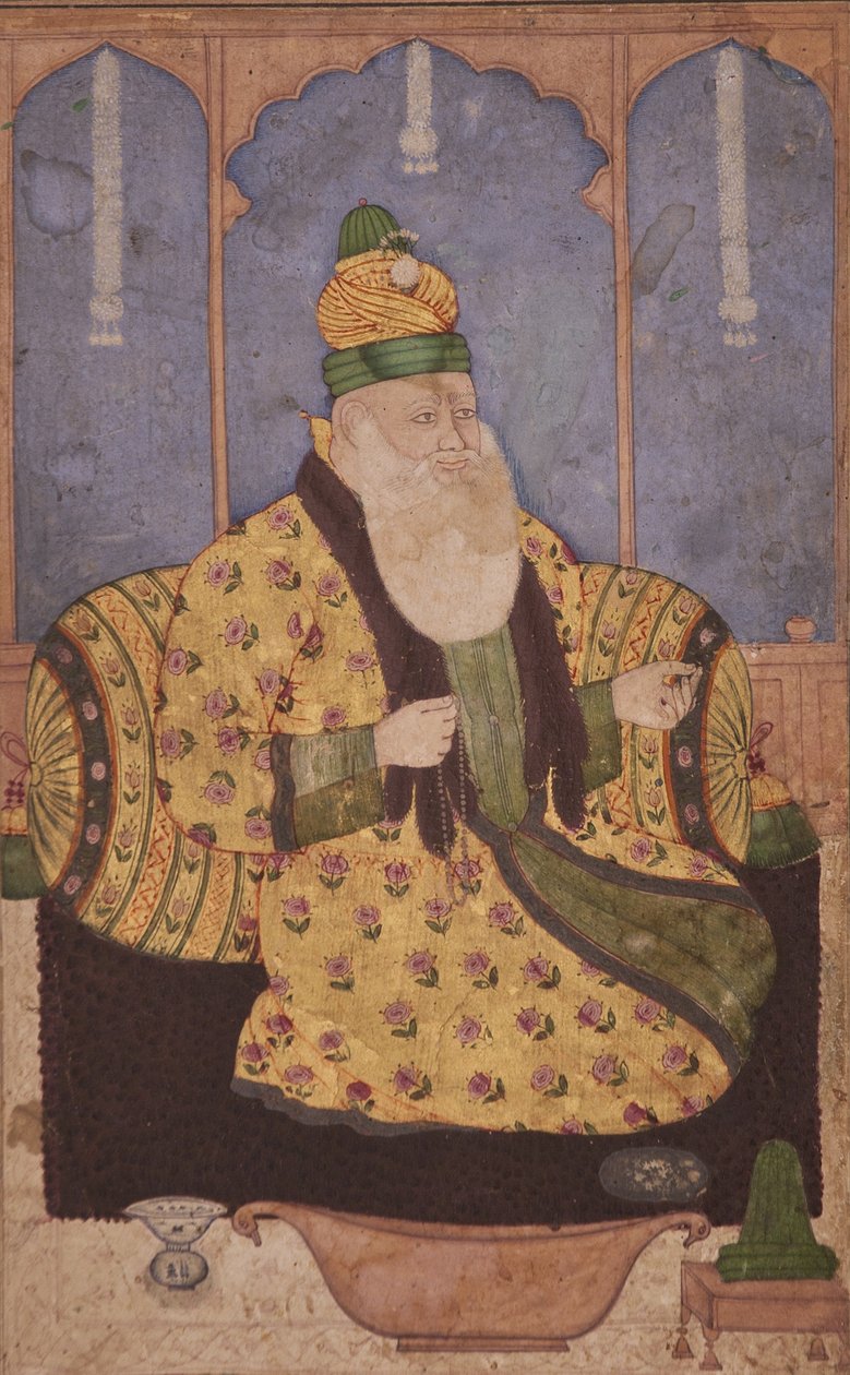 एक सूफी शेख का चित्र, c.1670 (कागज पर अपारदर्शी wc और सोना) द्वारा इंडियन स्कूल