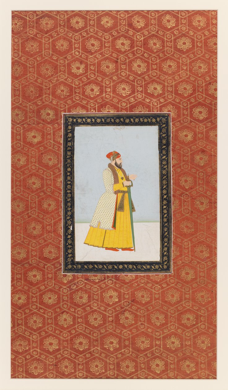 क़मर अल-दीन खान, 1875-1900 (कागज पर opac wc और सोना) द्वारा इंडियन स्कूल