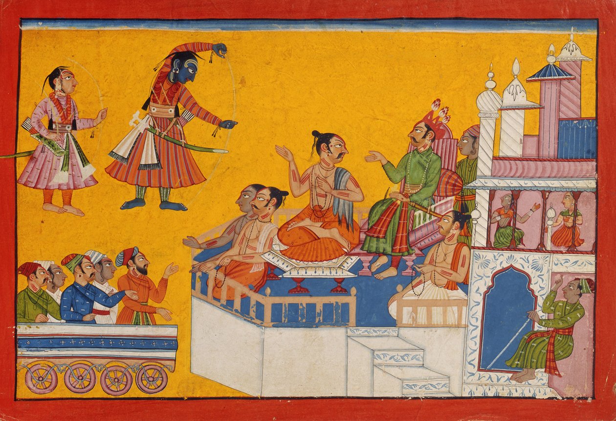 राम ने धनुष झुकाया, c.1700 (कागज पर अपारदर्शी wc) द्वारा इंडियन स्कूल