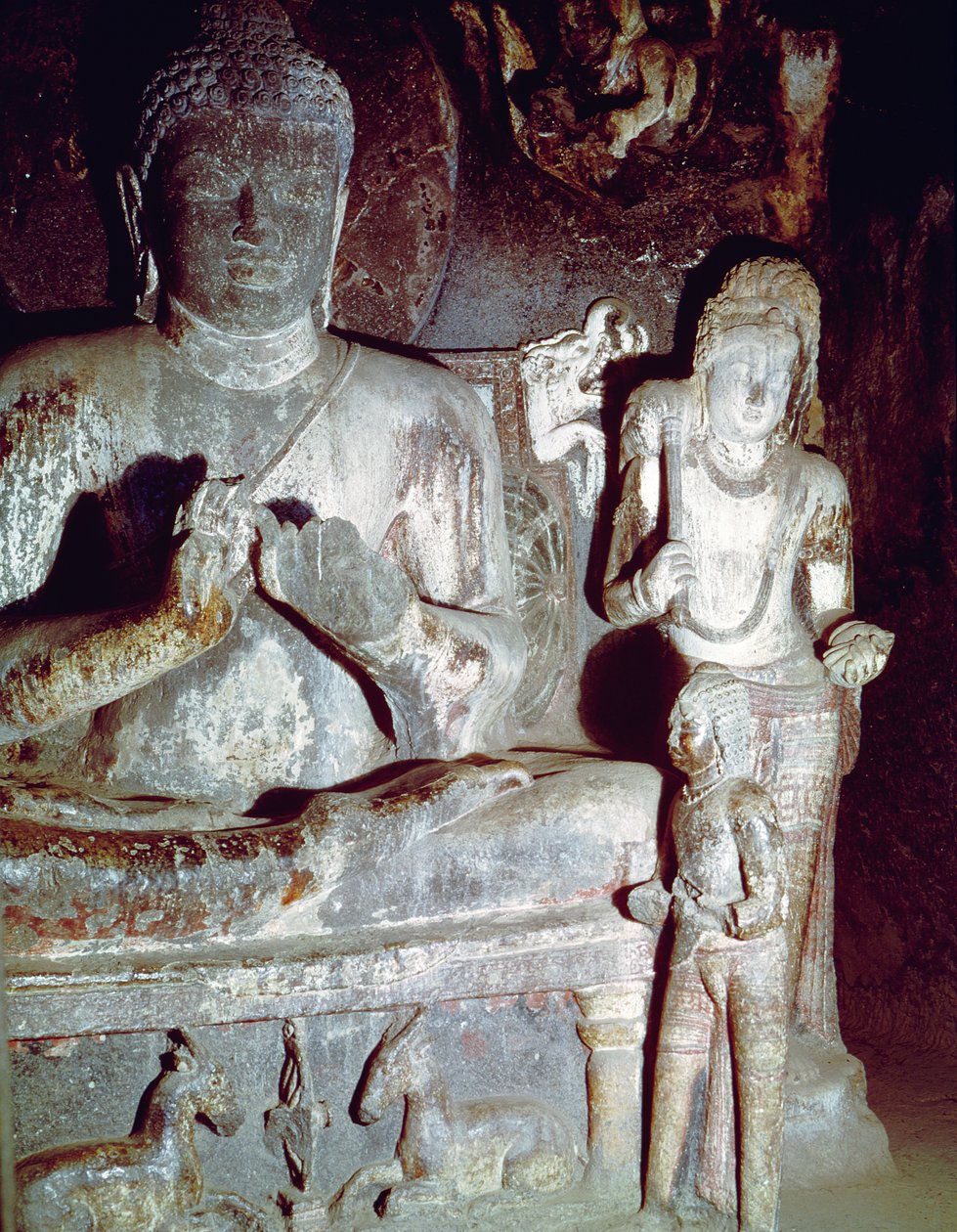 बैठे बुद्ध ने पहला शिक्षण इशारा किया, गुफा 10 के कैटिआ हॉल से द्वारा इंडियन स्कूल