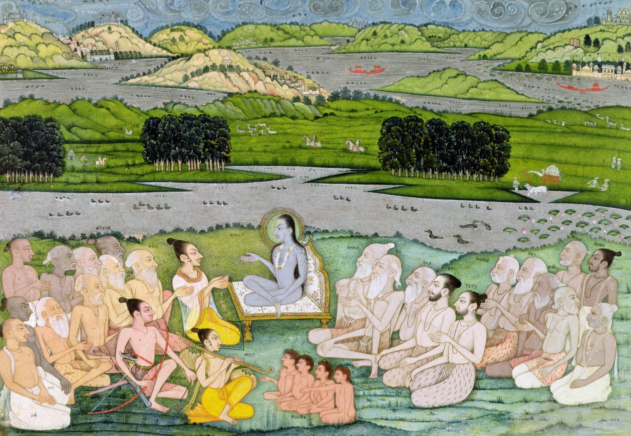 श्री सुकदेवजी ने राजस्थान के साधुओं को उपदेश देते हुए, c.1757 द्वारा इंडियन स्कूल